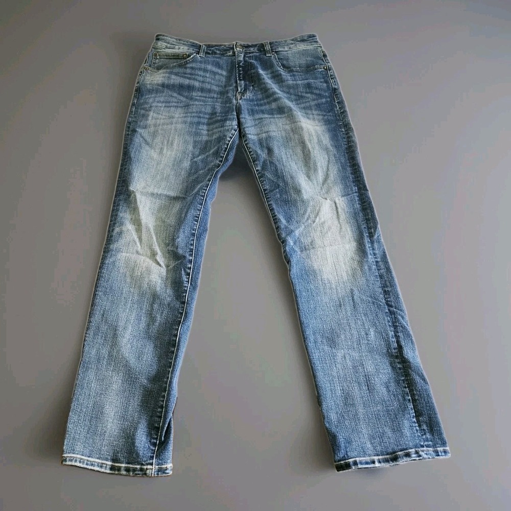 American Eagle Extreme Flex Mens 34x32 Mid Rise Straight Leg Blue Denim Jeans